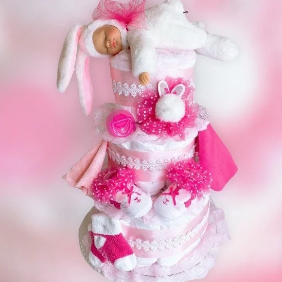 Bunny Diaper Cake, Easter Diaper Cake